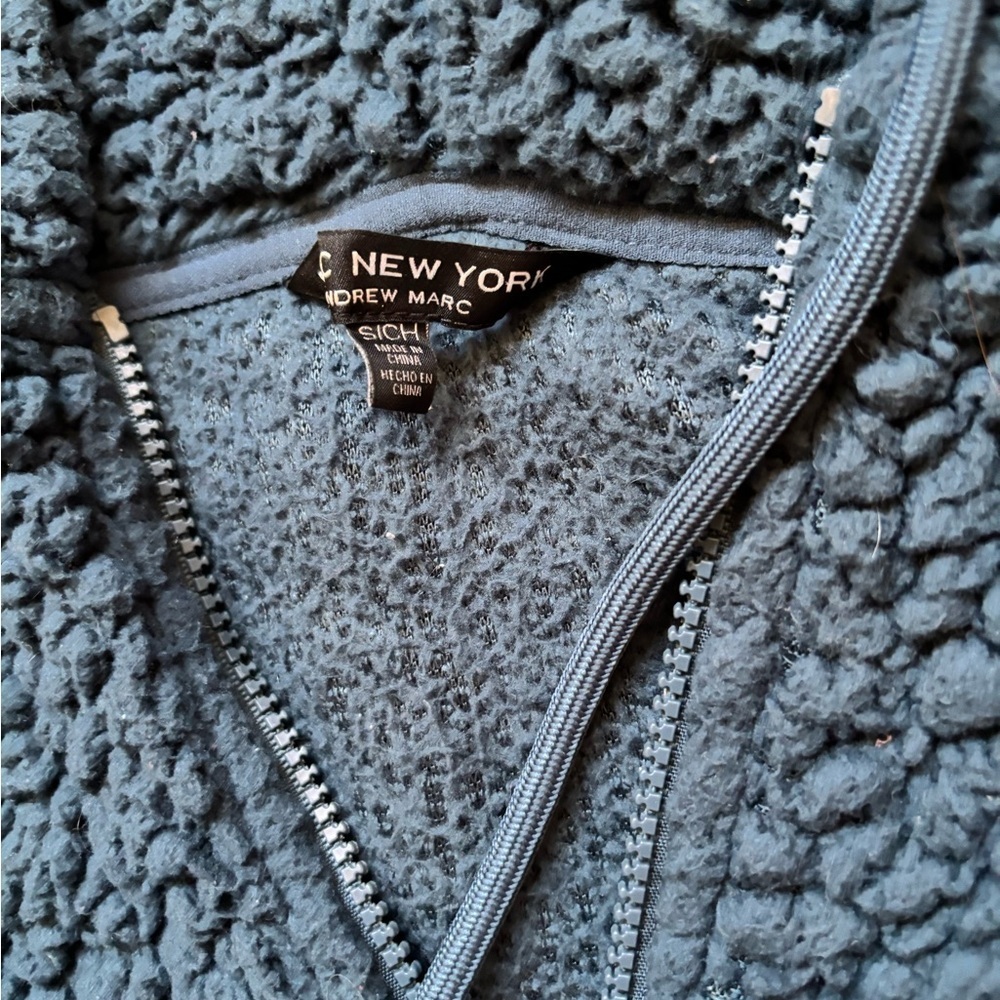 Andrew Marc Blue Teddy Jacket - Picture 2 of 4